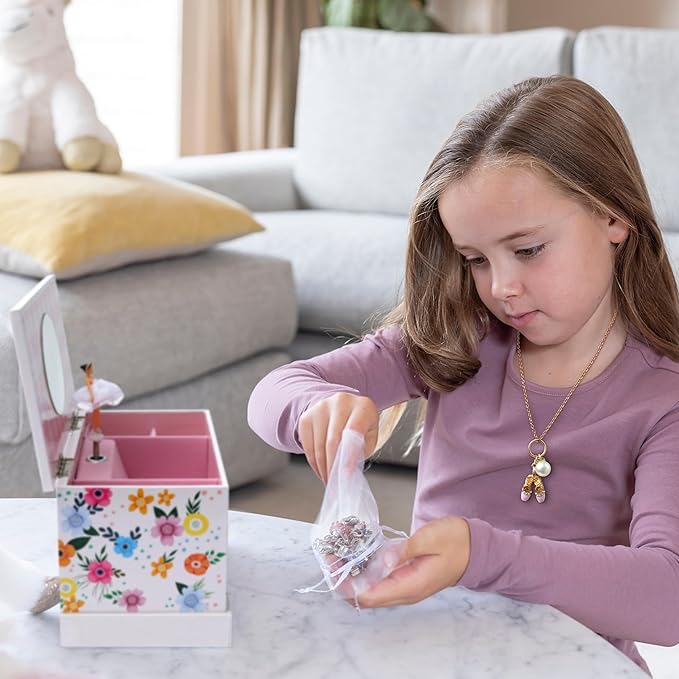 ABI + OLIE Ballerina Jewelry Box for Girls, Musical Jewelry Box, Kids Music Boxes - Perfect Dance Recital & Birthday Gifts for Girls 4-6 and 6-12