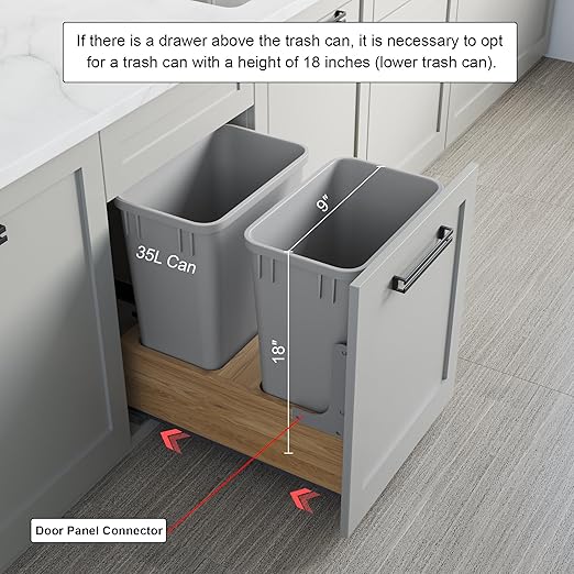 Dowell 10 Pack 35Qt Wastebasket Trash Container, 9Gal, Plastic, Stackable, for Kitchen/Bathroom/Office, Fits Under Sink/Desk - Grey (10, 35 QT)