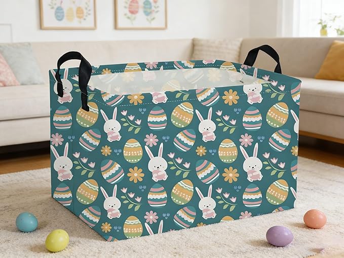 Rectangular Easter Basket Kids Basket Rectangular Cute Storage Bin Organizer Box Room Decor for Home Decor.
