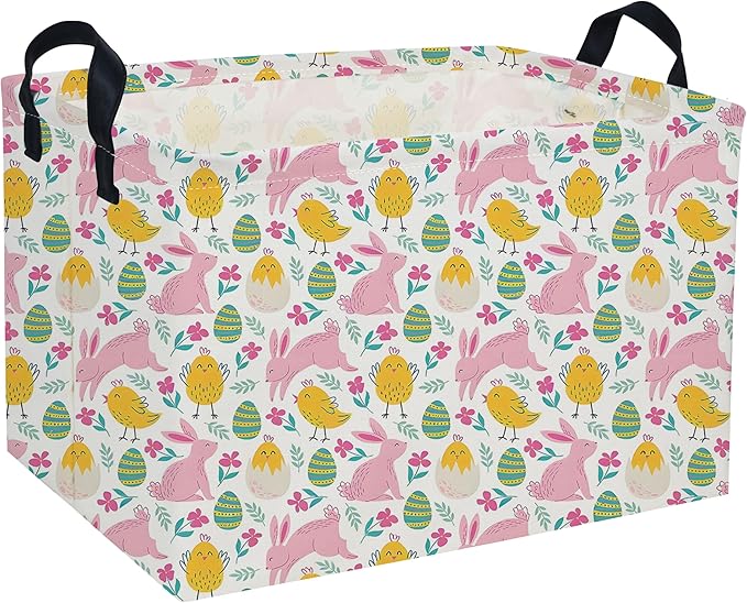Rectangular Easter Basket Kids Basket Rectangular Cute Storage Bin Organizer Box Room Decor for Home Decor.