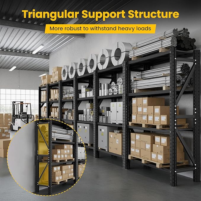 Heavy Duty Garage Shelving, 46" W x 20" D x 71" H, 3500 LBS Capacity, 4-Tier Adjustable Metal Storage Shelves, Reinforced Steel Storage Rack for Garage, Basement, Utility Room