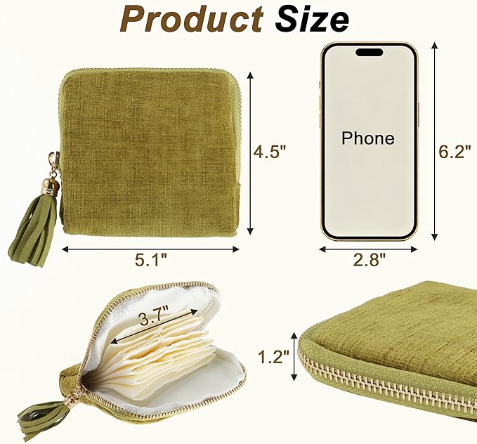 VOCOSTE Travel Jewelry Case, Portable Jewelry Organizer with 6 Independent Layers, Small Pouch Bag for Necklace Bracelet Rings Earring Storage, Women Gift Idea, Green