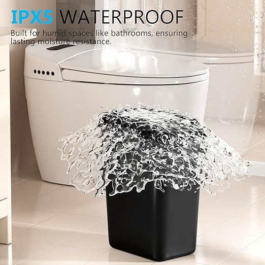 jinligogo 3Pack Bathroom Small Trash Can with Lid, 2.6 Gallon Touchless Automatic Garbage Can Slim Waterproof Motion Sensor Smart Trash Bin for Bedroom, Office, Living Room-Black