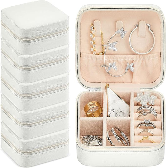 Taiyin Travel Jewelry Case, Bridesmaid Gifts Mini Jewelry Organizer, PU Leather Portable Earring Box for Women Girls