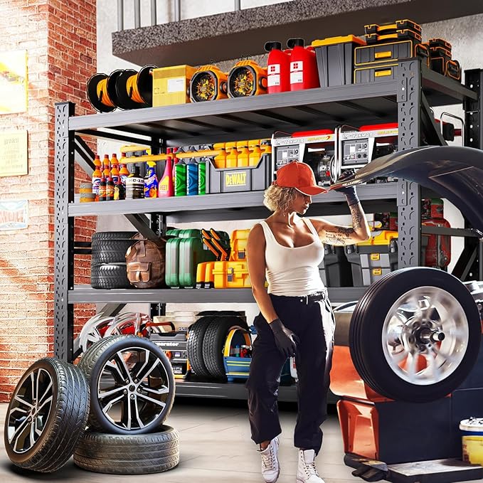 Garage Storage Shelves 5-Tier,Garage Storage System Shelves Adjustable,Storage Shelving for Basement,Pantry,Kitchen,Warehouse (1, 70" H*71" W*23.6" D)