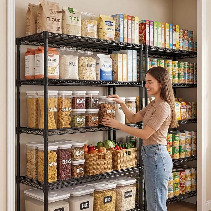 PrimeZone 6 Tier Wire Shelving with Wheels 79''H 1500lbs Storage Shelves NSF Certified Heavy Duty Steel Metal Shelf Adjustable Rolling Rack Kitchen Garage Closet Pantry Laundry 79''HX36''WX16''D 2Pcs