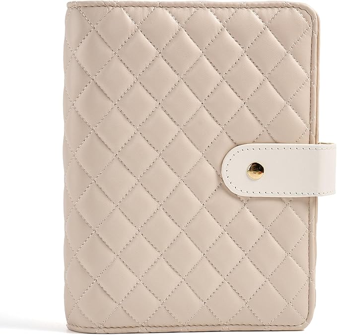 PU Leather Jewelry Binder Organizer Box - Bracelet Earring Rings Necklaces Jewelry Boxes Travel Case with Zipper Velvet Pouch Bags, Gift for Women - Cream White