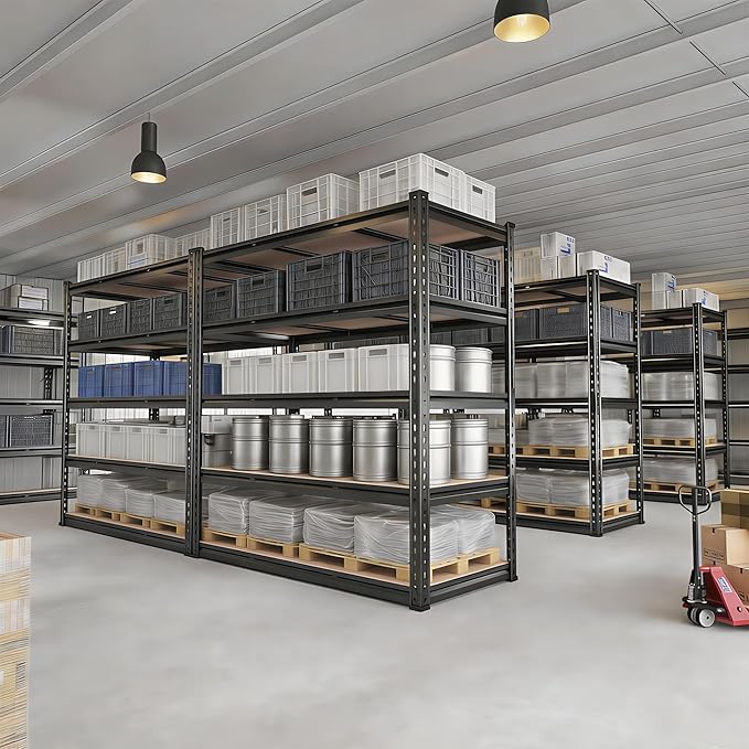 Garage Shelving Heavy Duty, 3000LBS Metal Storage Shelves 5 Tier, Adjustable Shelving Unit 46" W x 20" D x 72" H, Boltless Garage Storage Rack for Garage Basement, Pantry, Warehouse 1Pcs