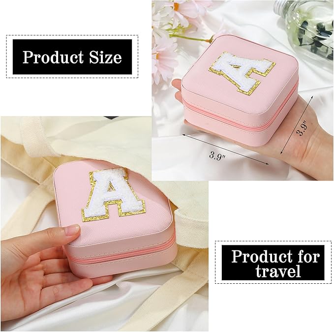 Parima Pink 'W' Initial Jewelry Box - Travel Case for Women & Girls