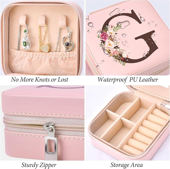 Inngeroo Christmas Stocking Stuffers for Women, Travel Jewelry Case Box Organizer Personalized Gifts, Fashion Travel Essentials Trendy Stuff for Teen Girls