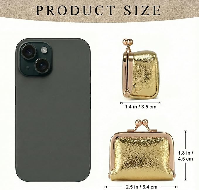 Zivyes Mini Jewelry Box Travel Small Coin Purse Organizer Case Genuine Leather Tiny Size (gold)