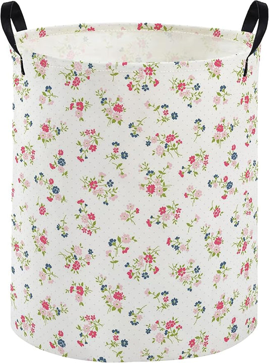 Kids Laundry Basket Flower Hamper for Nursery Animal Hamper Cute Kids Storage Bin Room Decor for Home(Flower)