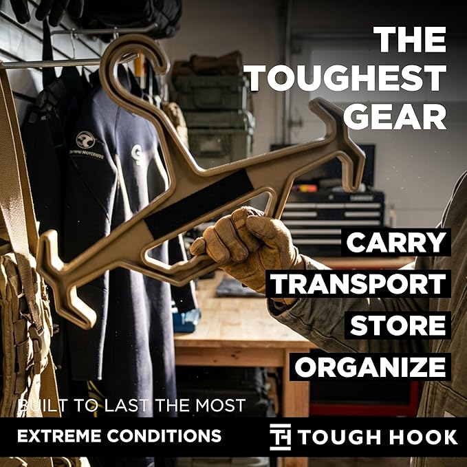 Tough Hook ID Heavy Duty Identification Hanger, USA Made 200 Lb Cap, Plate Carrier, Tactical Gear, Scuba BCD, Anti-Slip Wetsuit & Body Armor Organization System with 1 ID Loop Strip 1 Pack Foliage