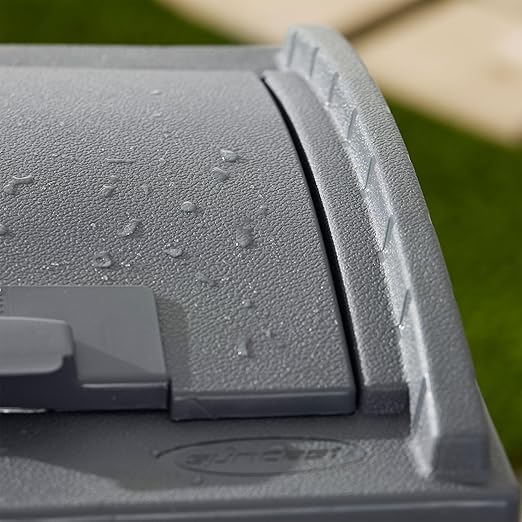 Suncast 4 Pack Outdoor Waste Bin Trash Hideaway Container with Latching Lid, 33 Gallon Capacity