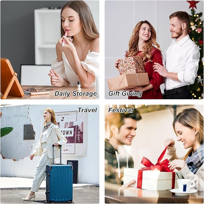 Elegant Gift Jewelry Box with Mirror - 3-Layer Organizer for Earrings, Rings, Necklaces, Ready to Give for Birthday Anniversary Christmas Apricot