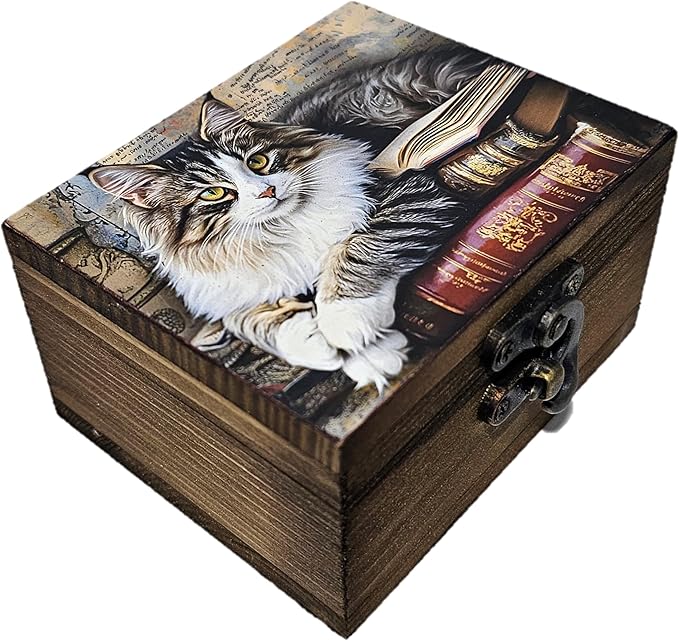 RK Collections Trinket Box Small Jewelry Keepsake Box | Trinket Box lovers Gift Idea, Animals Ornaments for Girls, Women, Gift Idea, Home Décor (Cat)