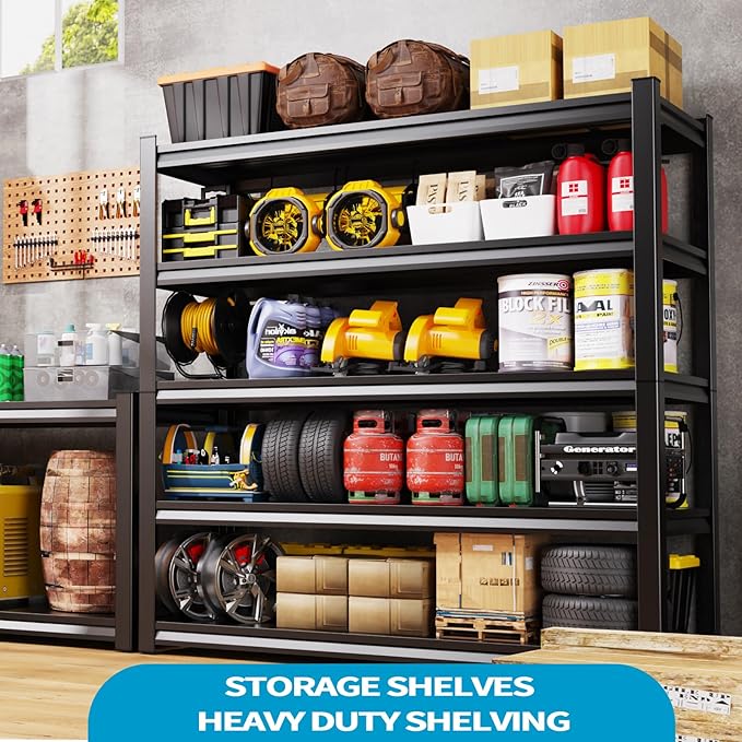 Garage Storage Shelves 5-Tier,Garage Storage System Shelves Adjustable,Storage Shelving for Basement,Pantry,Kitchen,Warehouse (1, 72''H x 36''W x 16''D)