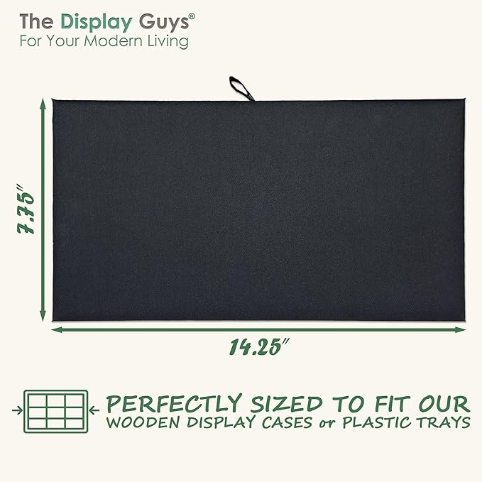 TheDisplayGuys For Your Modern Living 2-Pack Flat Foam Cushion Jewelry Display Pad Inserts - Burlap - Tray/Case Liners - Necklaces, Bracelets, Watches (Black) by The Display Guys
