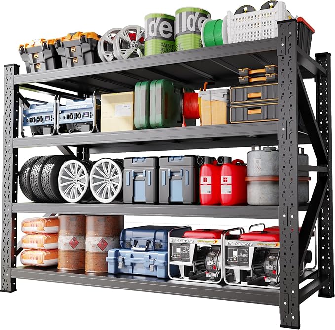 Garage Storage Shelves 5-Tier,Garage Storage System Shelves Adjustable,Storage Shelving for Basement,Pantry,Kitchen,Warehouse (1, 70" H*71" W*23.6" D)