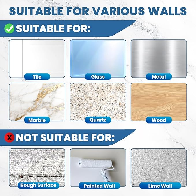 18 Pack Shower Caddy Adhesive Replacement, Shower Shelf Strong Adhesive Hooks, No Drilling, Transparent WaterProof Strips for Bathroom Shelves & Kitchen Racks