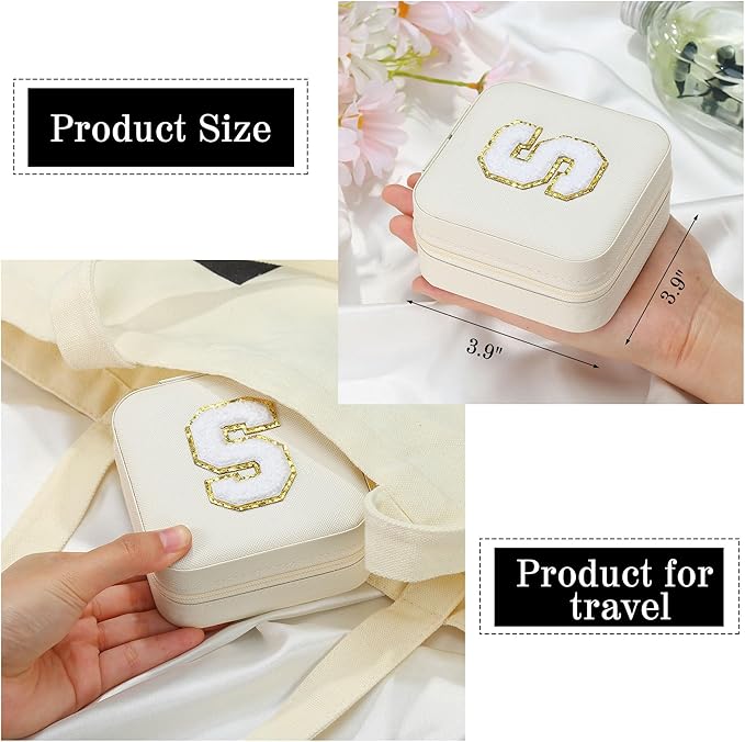 Parima Gifts for Women - Teacher Appreciation Gift, Retirement Travel Accessories for Travel Jewelry Box | Teacher Birthday Gift | Retirement Gifts for Women 2026 - Letter B, White