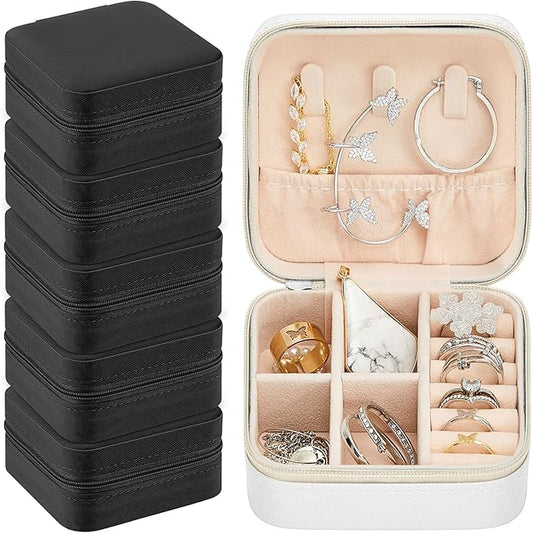 Taiyin Travel Jewelry Case, Bridesmaid Gifts Mini Jewelry Organizer, PU Leather Portable Earring Box for Women Girls
