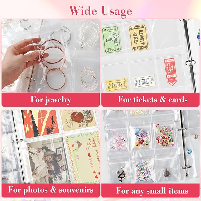 17Dec Large Transparent Jewelry Storage Book with 300 Pockets and 50 Jewelry Pouches,Travel Jewelry Organizer and Storage,Jewelry Binder Organizer for Earring,Bracelet,Necklace