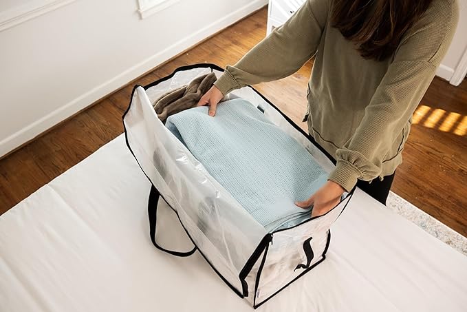 ClearSpace Oversized Moving Bags or Storage Bag – Large Moving Boxes with Backpack Straps, Zippers & Handles – Heavy-Duty Packing Bags for Moving, College Dorm, Christmas Decorations, 2 Pack