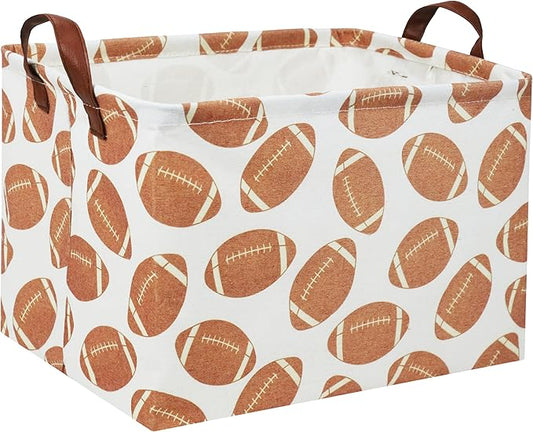 Rectangular Football Basket Kids Storage Basket Baby Boy Basket Kids Storage Bin Organizer Box Boys Room Decor for Home(Football)