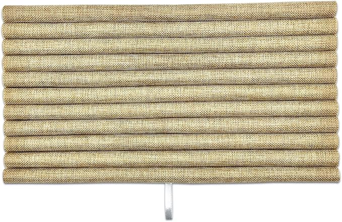 TheDisplayGuys For Your Modern Living 2-Pack 10-Slot Rolls Burlap Foam Padding Jewelry Inserts - Tray/Case Liners - Ring Holder, Earrings Organizer (Beige) by The Display Guys