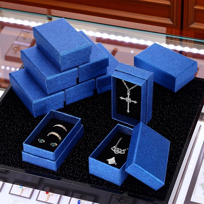 Batiyeer 36 Pcs Cardboard Jewelry Gift Boxes Jewelry Boxes Packaging Small Earring Gift Box with Lids for Necklace Ring Bracelet Party