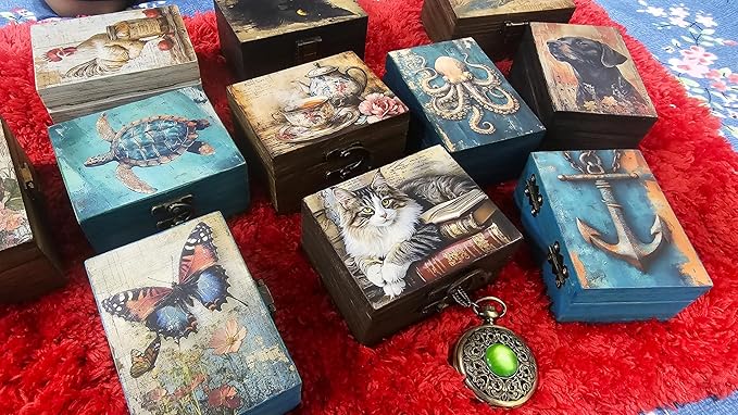 RK Collections Trinket Box Small Jewelry Keepsake Box | Trinket Box lovers Gift Idea, Animals Ornaments for Girls, Women, Gift Idea, Home Décor (Cat)