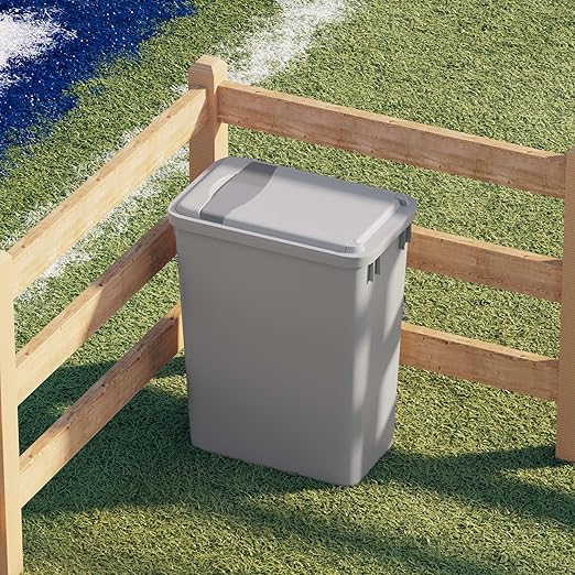 Dowell 35Qt Wastebasket Trash Container, 9Gal, Plastic, Stackable, for Kitchen/Bathroom/Office, Fits Under Sink/Desk (Can Only, Grey 4000 35 04)