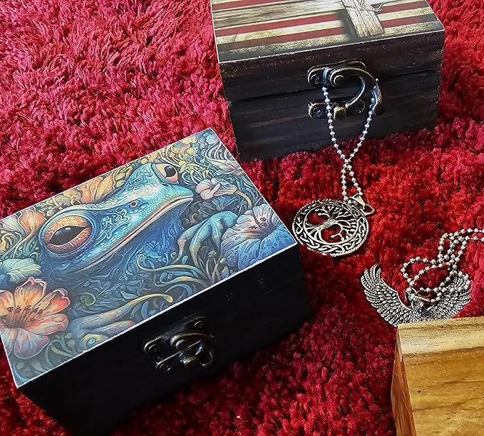 RK Collections Frog Trinket Box Small Jewelry Keepsake Box | Frog lovers Gift Idea, Animals Ornaments for Girls, Women, Gift Idea, for Home Décor (3FS)