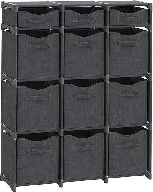 Cube Storage Organizer with Storage Bins Included - The Perfect Closet Organizers and Storage Solution. Includes 12 Storage Cubes, Great For Toy Storage, Closet Storage, Clothes Storage (Pink)
