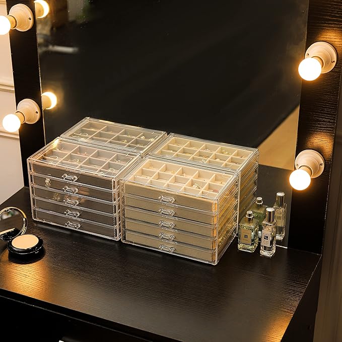 Cq acrylic Jewelry Organizer With 5 Drawers