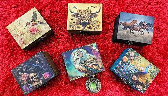 Owl Trinket Box Small Jewelry Keepsake Box | Earrings Necklace Storage Box for Girls Women | Owl lovers Gift Idea Valentine's Day, Birthday Christmas, Weddings, Animals Ornaments for Home Décor