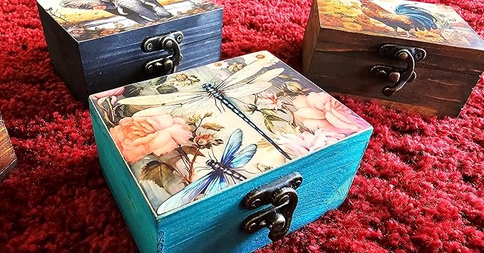 Trinket Box Small Jewelry Keepsake Box | Earrings Necklace Storage Box for Girls Women | Gift Idea Valentine's Day, Birthday Christmas, Weddings, Animals Ornaments for Home Décor (Dragonfly)