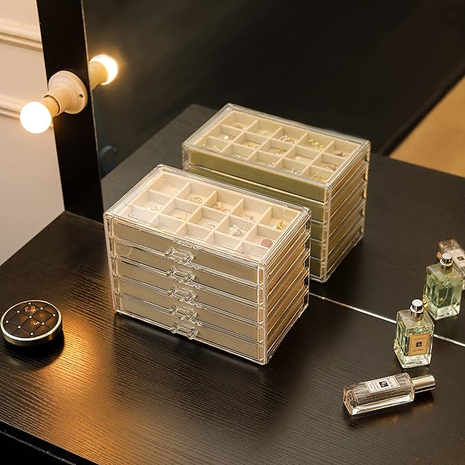 Cq acrylic Jewelry Organizer With 5 Drawers