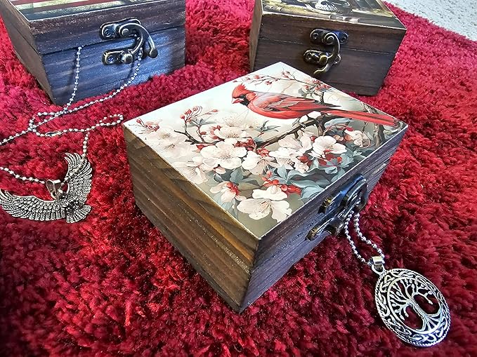 RK Collections Cardinal Trinket Box Small Jewelry Keepsake Box | Bird lovers Gift Idea, Animals Ornaments for Girls, Women, Gift Idea, for Home Décor (3CRS)