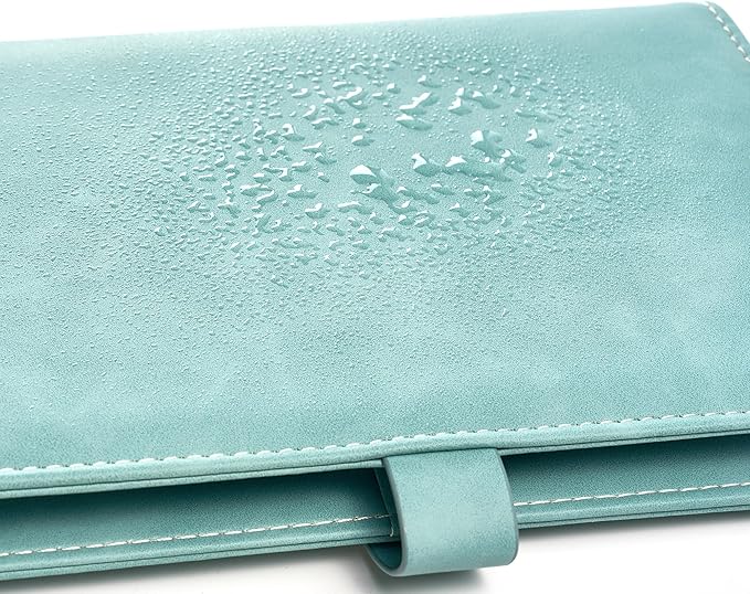 Travel Jewelry Binder Organizer Ring Binders - Jewelry Boxes PU Leather Case with Zipper Velvet Jewelry Pouch Bags for Daily Use & Gifting - Mint Green