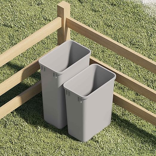 Dowell 35Qt Wastebasket Trash Container, 9Gal, Plastic, Stackable, for Kitchen/Bathroom/Office, Fits Under Sink/Desk - Grey (1, 35 QT)