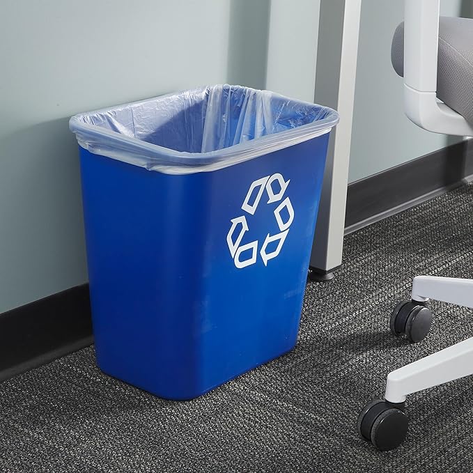 COASTWIDE Professional Plastic Indoor Recycling Wastebasket Without Lid, Blue,Plastic, 7 Gallon (CW56432)