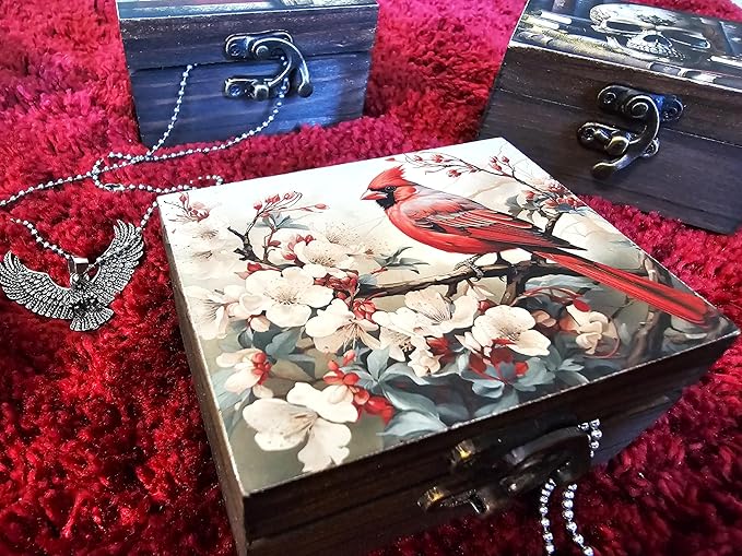 RK Collections Cardinal Trinket Box Small Jewelry Keepsake Box | Bird lovers Gift Idea, Animals Ornaments for Girls, Women, Gift Idea, for Home Décor (3CRS)