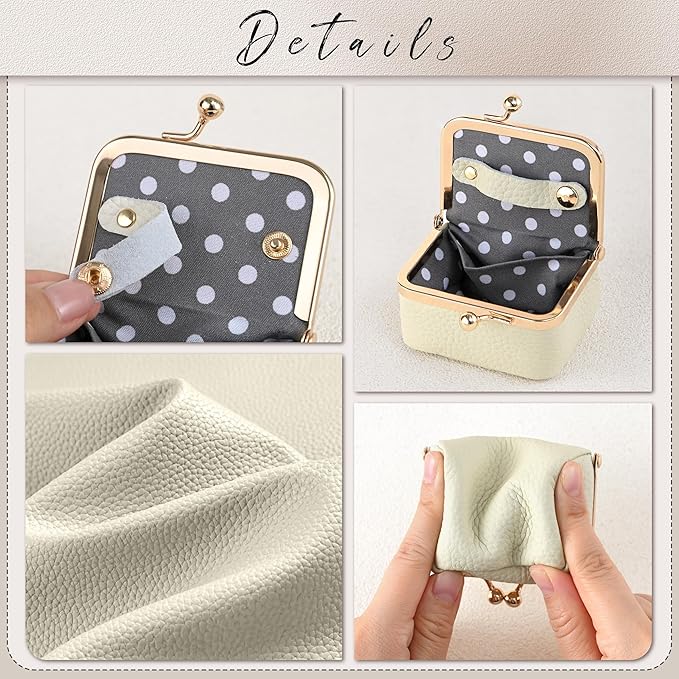 Zivyes Mini Jewelry Box Travel Small Coin Purse Organizer Case Genuine Leather Tiny Size (white 2.9 inches long)