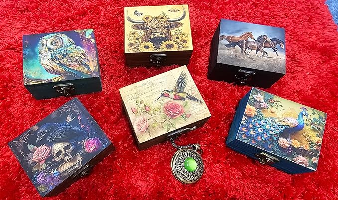 JB&C Premium Hummingbird Trinket Box Small Jewelry Keepsake Box | Earrings Necklace Storage Box for Girls Women | Bird lovers Gift Idea, Animals Ornaments for Home Décor (3HBS)