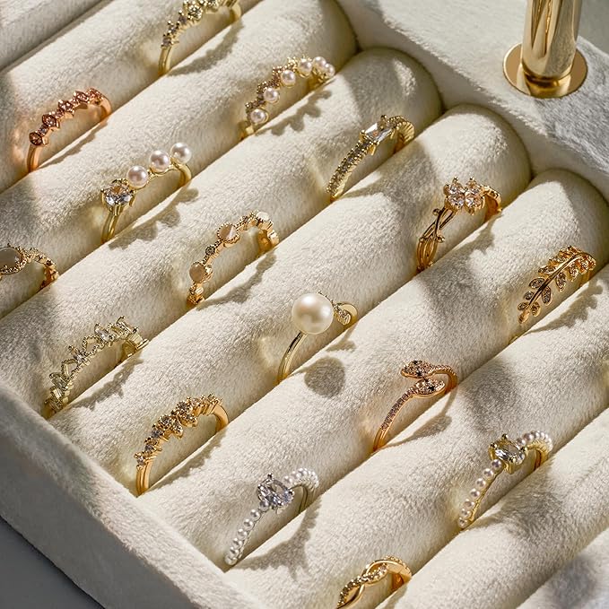 bussdis 3 Tier Bracelet Holder Display - Detachable T Bar Beige Velvet Bracelet Holder, Jewelry Holder Organizer for Bracelet, Necklace, Earrings, Rings