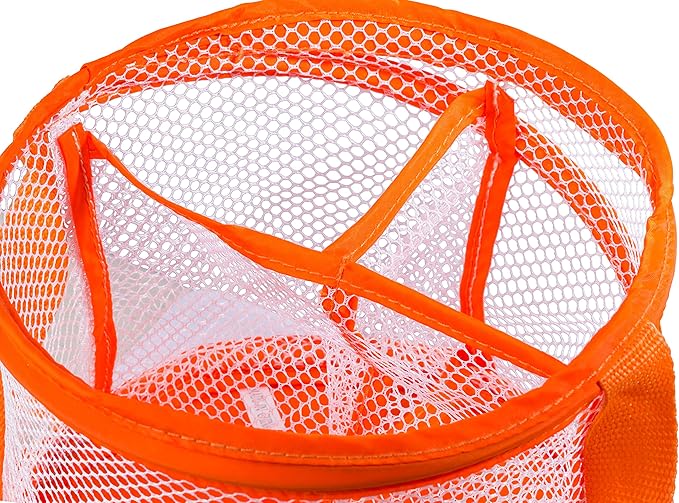 Handy Laundry Portable Shower Caddy – Collapsible Mesh Organizer with Handle, Quick Dry, Large Compartments for Dorm, College, Gym, Travel, Camp, Bathroom Essentials (Orange)