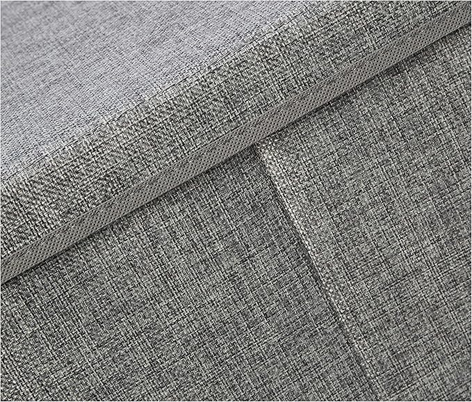 Amazon Basics Foldable Burlap Cloth Cube Storage Bins with Lid, Collapsible Organizing Containers, Stackable and Sturdy, Gray, Set of 2